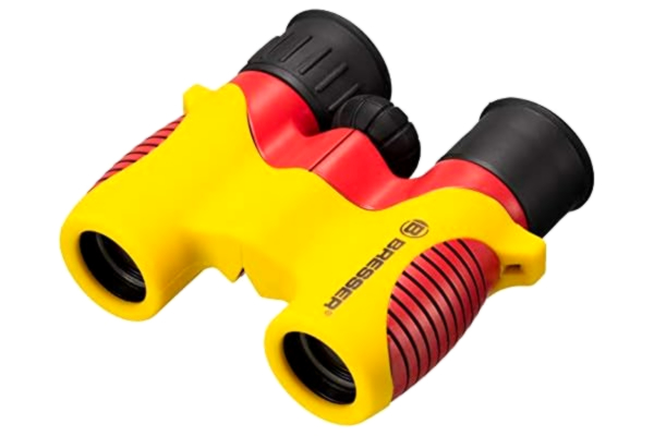 Bresser  Junior 8810625 Kinderverrekijker, 6 x 21 cm, zwart-rood-goud met rubberen oppervlak, dioptriecompensatie, middenaandrijving en draaglus