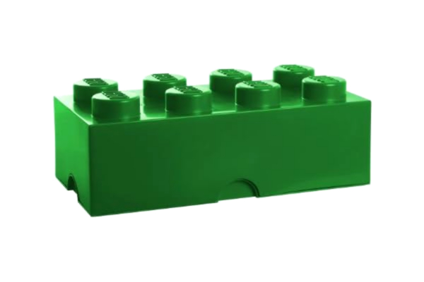 LEGO  licenskollektion 40041734 stapelbar förvaringslåda, 8 knoppar, mörkgrön