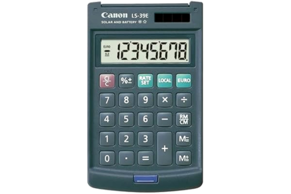 Canon  LS-39E miniräknare med stor skärm 8-siffrig