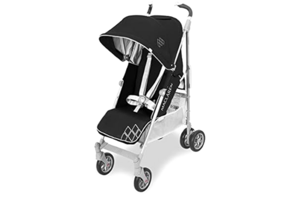 Maclaren  Techno XT Poussette canne compacte et légère, pour nouveau-né jusqu’à 25 kg, capote extensible et imperméable UPF 50+, siège inclinable, accessoires inclus - Noir/argent