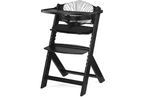 KinderKraft Kinderkraft Hög barnstol 3 i 1 ENOCK, Matningsstol, Ergonomiskt, avtagbar Bricka, 5-graders sitthöjdsjustering, tidlös design, till 10 år, svart