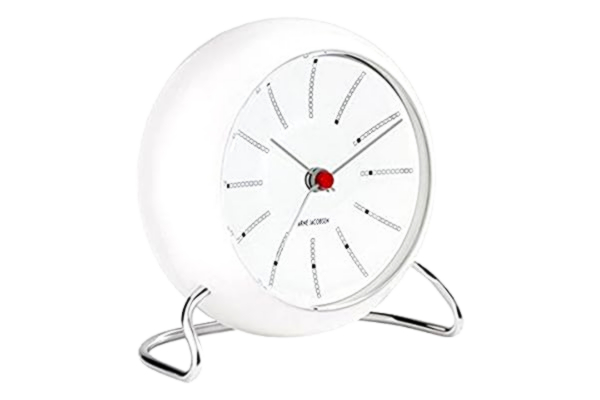 Rosendahl Arne Jacobsen Bordsklocka Ø 11 cm bankers originaldesign kreativa detaljer, vit