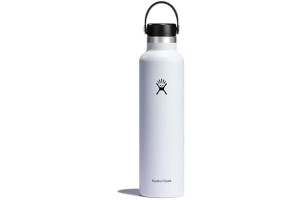 Hydro Flask HYDRO FLASK - Drickflaska 709 ml (24 oz) - Vakuumisolerad stålflaska i rostfritt stål med läckagesäker Flex Cap och pulverlack - BPA-fri - Bredmun - White