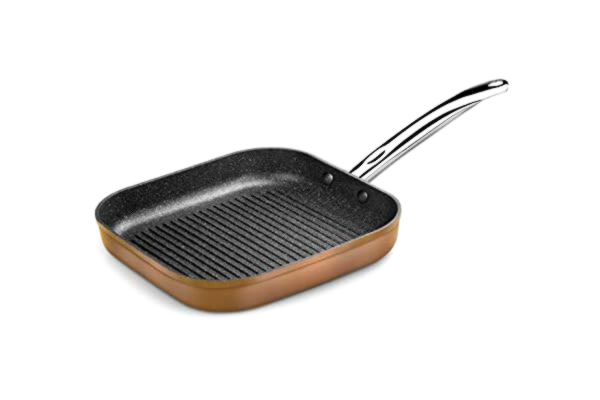 Monix  Copper - Gril Carré 28 cm, Aluminium Forgé, Revêtement Antiadhésif Quantanium sans PFOA, Compatible Tous Feux Y Compris Induction