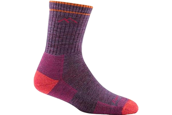 Darn Tough Darn Tuff, Hiker (stil #1903), merinoull, mikrobesättning, medelvikt, vadderad vandringsstrumpor för kvinnor, Plommon ljung, L