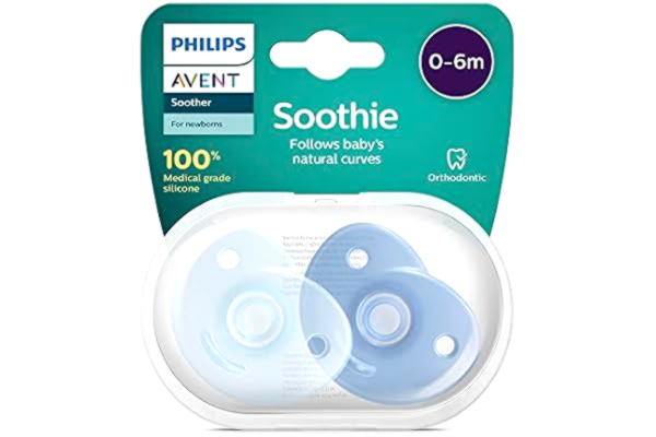 Philips  Avent SCF099/21 Förpackning med 2 nappar, 0/6 månader - Blå/Ljusblå