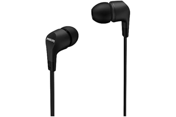 Philips  E1105BK/00 In-Ear-Hörlurar Trådbundna med Inbyggd Fjärrkontroll (8,6-mm-Neodymelement, Kraftfull Bas, Klart Ljud, Perfekt Passform) Svart - 2020/2021 Modell