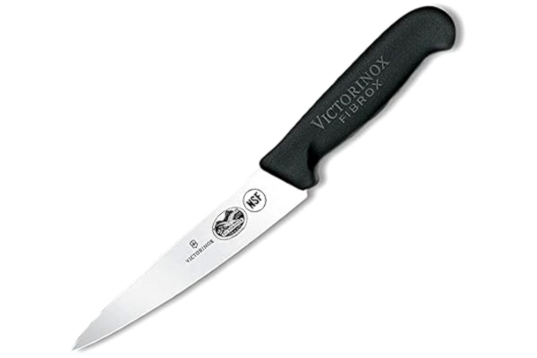 Victorinox  Fibrox sadelkniv, 12 cm, halkfri, ergonomisk, rostfritt stål, rostfri, diskmaskinsäker, svart
