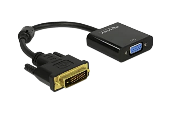 DeLock DELOCK 65658 adapterkabel DVI 24+1 kontakt > VGA uttag svart