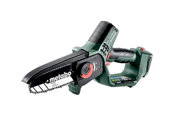 Metabo  Batteridriven träsåg (träsåg utan batteri, liten motorsåg 15 cm, utan metaBox, trädgårdssåg) 600856850