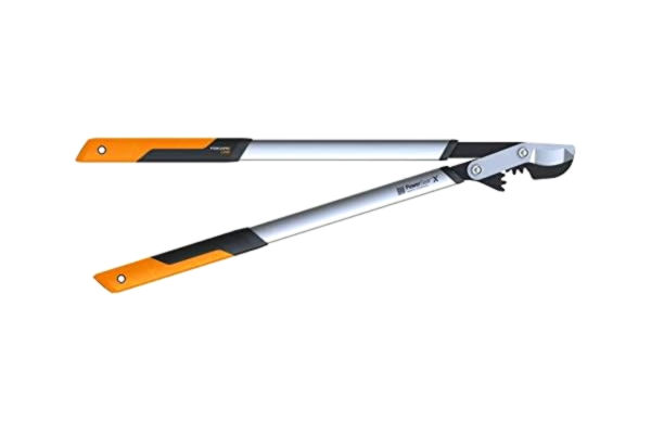 Fiskars  PowerGear X Bypass Gear Scissors for Fresh Wood, Non-stick Coated, Hardened Precision Steel, Length: 80 cm, Black/Orange, LX98-L, 1020188