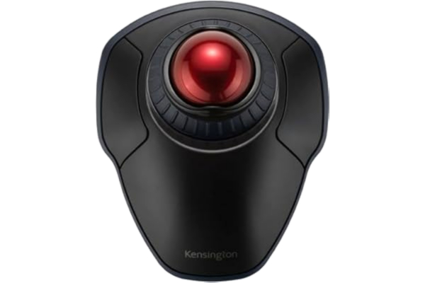 Kensington  Orbit trådlös styrkula med rullningsring, professionell datormus med Bluetooth, (2,4 GHz trådlös), optisk spårning och AES-krypteringssäkerhet, vänster- eller högerhänt – svart (K70992WW)