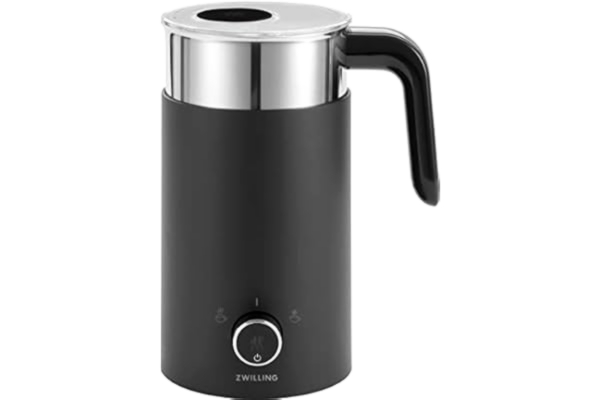 Zwilling ZWILLING ENFINIGY mjölkskummare, elektrisk mjölkskummare för varm och kall mjölk samt växtbaserade mjölkalternativ, 400 ml, svart