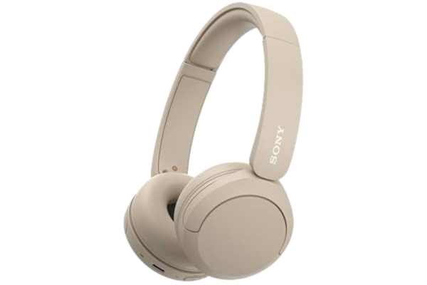 Sony  WH-CH520 trådlösa Bluetooth-hörlurar - upp till 50 timmars batteritid med snabbladdning, On-ear-stil - Beige