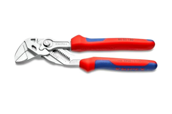 Knipex  Tångnyckel Tång- och skruvnyckel i ett verktyg förkromad, Med flerkomponentsöverdrag 180 mm 86 05 180
