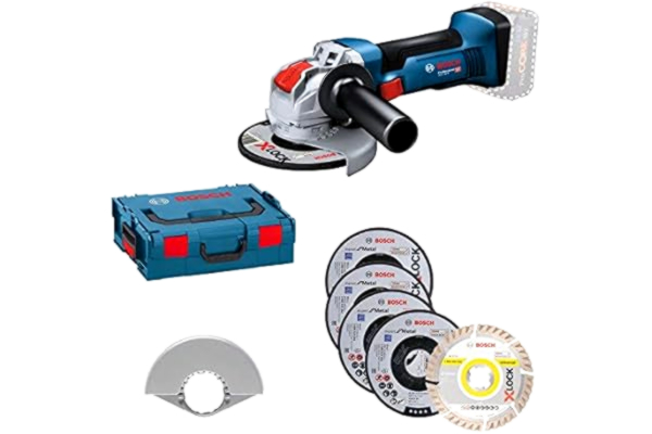 Bosch  Professional 18V System haakse slijpmachine GWX 18V-8 (schijf-Ø 125 mm, met X-LOCK-opname, incl. 5-delige doorslijp- en afbraamschijvenset, in L-BOXX 136) - Amazon Exclusive Set