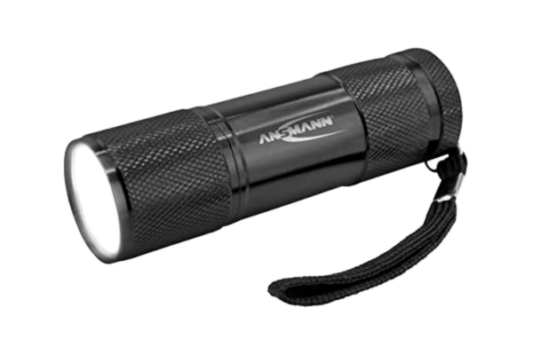 Ansmann ANSMANN Action COB 1 W LED minificklampa kompakt för handväska, ryggsäck, handskfack inkl. 3 x AAA-batteri, tillverkad av högkvalitativt aluminium med IPX3-skydd, 175 lm ljusstyrka