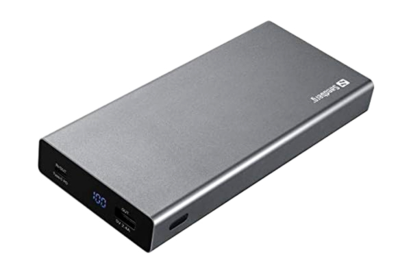 Sandberg  Powerbank USB-C 100 W 20000 | snabbladdningsteknik | bärbar laddare | dubbel laddning | USB C, USB A | mobil powerbank för bärbara datorer