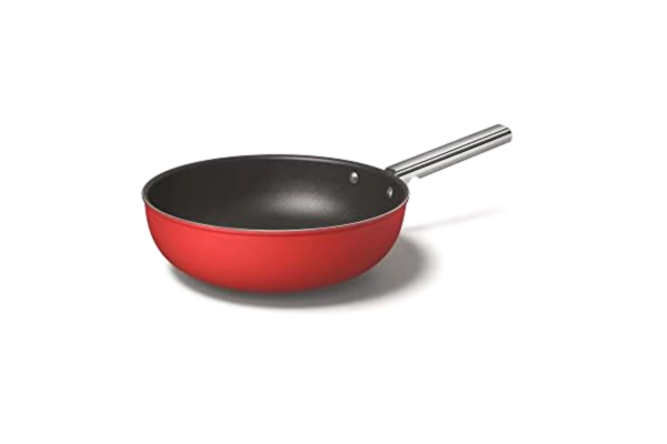 SMEG  CKFW3001RDM, Non-stick Wok 50's Style, Red