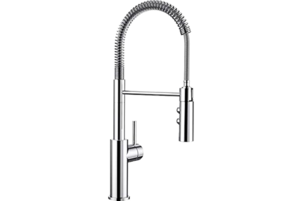 Blanco BLANCO CATRIS-S – Semi-professional Kitchen Tap with Flexible Spout and Stainless Steel Spiral – High-Pressure Model, Double-Jet Spout – Chrome – 521476