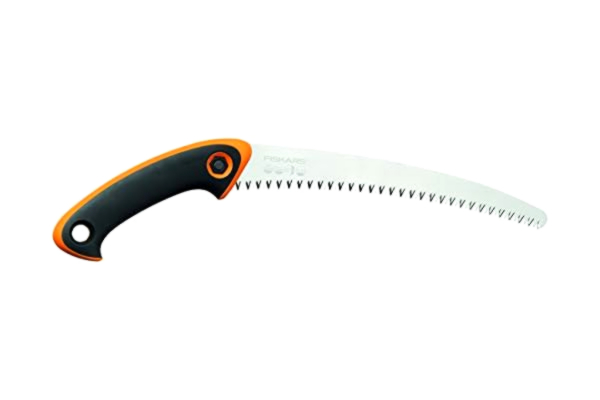 Fiskars  professionella grensåg för färskt trä, Grova tänder, Högkvalitativt stålblad, inklusive hölster, Svart/Orange, SW-240, 1020200