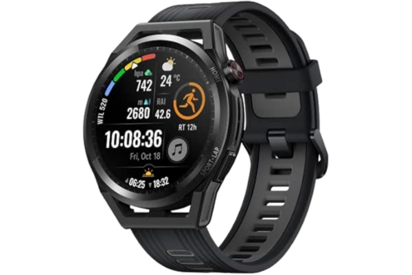 Huawei HUAWEI Watch GT Runner 46 mm Montre intelligente GNSS double bande avec 5 systèmes, détection de fréquence cardiaque, programme de course scientifique, entraîneur de course KI, noir, version allemande