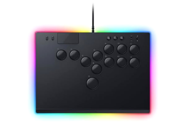 Razer  Kitsune - Optisk arkadkontroll med alla knappar för PS5 och PC (exakt layout för fyrkantiga rörelseknappar, linjära optiska omkopplare med låg profil från Razer) Svart