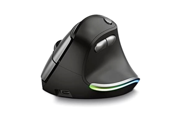 Trust  Bayo Souris Ergonomique Rechargeable sans Fil, 800-2400 DPI, RF 2.4GHz, 6 Boutons, Récepteur USB, Portée de 10 m, RGB, pour PC/Portable/Mac - Noir