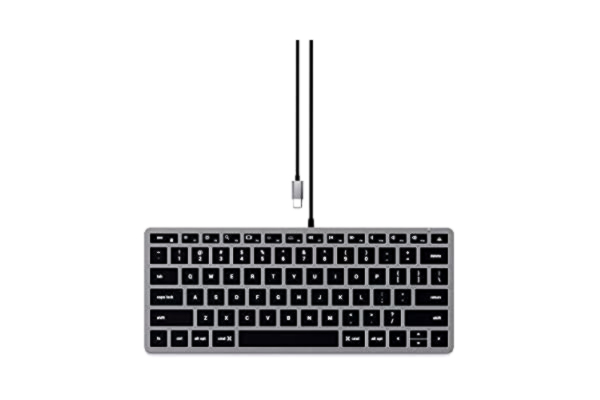 Satechi  Bakgrundsbelyst Tangentbord Slim W1 – Upplysta Tangenter & USB-C-anslutning – Kompatibelt med 2022 MacBook Pro/Air M2, 2021 MacBook Pro M1 Pro & Max, 2021 iMac, 2020 Mac Mini, 2021 iPad Pro M1