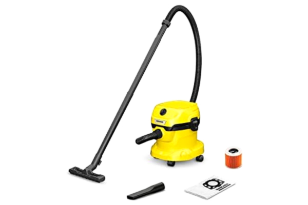 Kärcher  Grovdammsugare för vått och torrt WD 2 Plus V-12/4/18/C, blåsfunktion, effekt: 1000 W, plastbehållare: 12 l, sugslang: 1,8 m, inkl. patronfilter, våtfilterpåse, golv- och fogmunstycke
