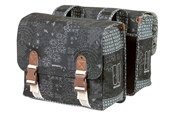 Basil  Bohème Double Bag - Cykeltasker til bag - 35 liter - Charcoal