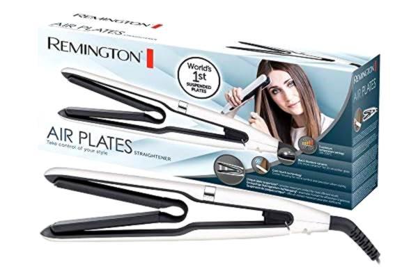 Remington  Lisseur Cheveux & Boucleur Cheveux 2en1, Revêtement Black Titanium Ceramic, Plaques 100mm, 5 Niveaux de Température (150-230°C) Chauffe en 15 sec - S7412 AirPlates