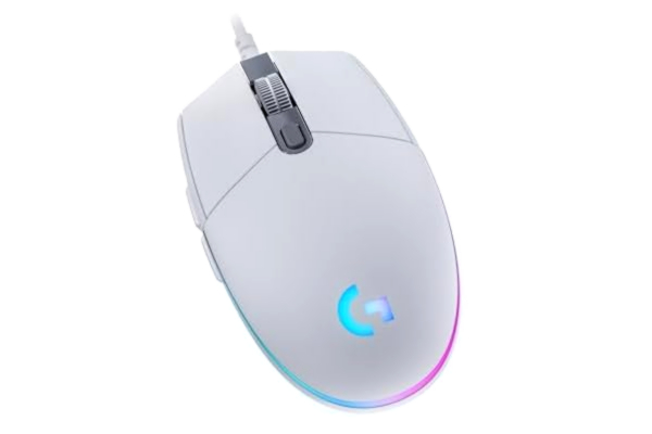 Logitech  G G203 Lightsync Gamingmus med anpassningsbar RGB-belysning, 6 programmerbara knappar, spelsensor, 8000 DPI, lätt vikt (vit)