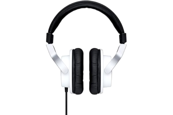 Yamaha  HPH-MT7 Studiohörlurar - Hopfällbara High End-hörlurar med 3 m kabel och 6,3 mm standard stereo-adapterkontakt, i vitt