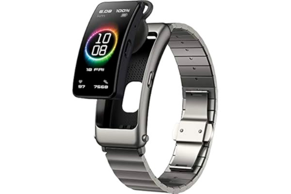 Huawei HUAWEI TalkBand B6 Elite Casque Bluetooth & SmartBand (écran AMOLED 39 mm, détection SpO2, mesure de la fréquence cardiaque, appel Bluetooth, étanche IPX7) Gris titane