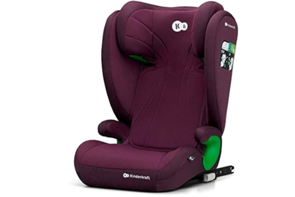KinderKraft Kinderkraft JUNIOR FIX 2 Bilbarnstol i-Size 100–150 cm, ISOFIX, SPS & H-GUARD System, Justerbart Nackstöd, Tvättbart Överdrag, Bekväm & Säker för Barn 3,5–12 år, Röd