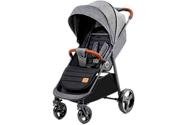 KinderKraft kk KinderKraft KSGRAN00GRY0000 grande plus Lichtgewicht Kinderwagen Buggy vanaf de geboorte tot 22 kg, Inklapbaar met één hand, Ligpositie, Grote cabine XL, Alle wielen geveerd zijn, Grijs