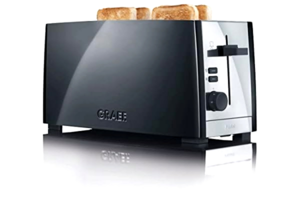 Graef Brødrister 4 Skiver, 4 Varmeelementer, 1380W, Sort