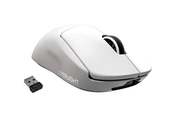 Logitech  G PRO X SUPERLIGHT bezprzewodowa mysz gamingowa z czujnikiem HERO 25K, bardzo lekka 63 g, 5 programowalnych przycisków, czas pracy baterii 70 godzin, Zero Additive PTFE Feet, PC/Mac - biała