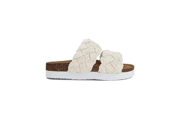 Exani Leia W - Modern sandal med mellansula i äkta läder (White, Europeiska skostorlekar, Vuxen, Numeriskt, Medel, 38)