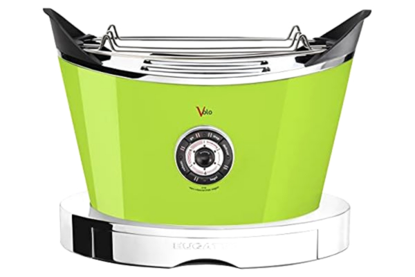 Casa Bugatti BUGATTI, Volo, Grille-Pain Électrique, 4 Fonctions, 6 Niveaux de Grillage, Design Innovant, Corps en Acier Inoxydable, Puissance 930 W (Vert)