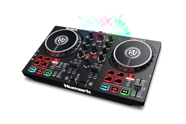 Numark  Party Mix II DJ Controller/DJ-Paket för Nybörjare Med Inbyggda DJ-Lampor och DJ Mixer för Serato DJ Lite
