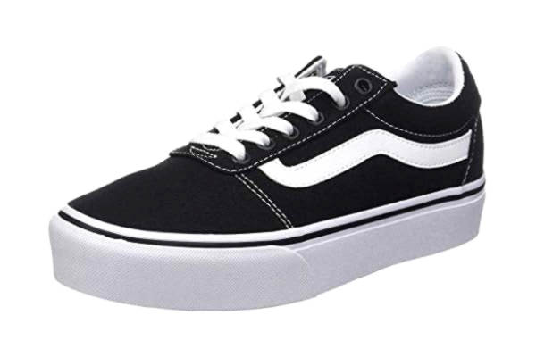 Vans  Ward Platform Canvas Sneakers, Svart, Vit, 37 EU