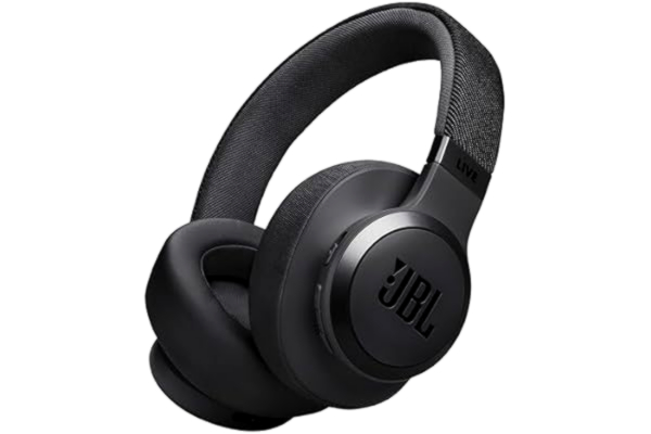 JBL  Live 770 NC - On-ear Bluetooth-hörlurar med adaptiv aktiv brusreducering och avtagbar ljudkabel, JBL:s signaturljud, svart