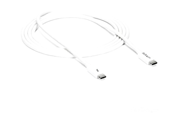 StarTech .com 2 m (6,6 fot) passiv Thunderbolt 3-kabel, 20 Gbps, 100 W PD, 4K-video, Thunderbolt-kabel, kompatibel med USB4/DP Alt-läge, Thunderbolt 4, USB 3.2/Type-C (TBLT3MM2MW)
