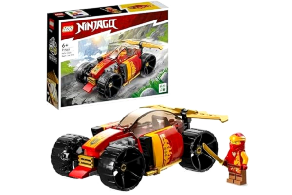 LEGO  NINJAGO Kais ninjaracerbil EVO Byggsats med 2-i-1 Leksaksbil, Spännande Byggleksak med Ninja Minifigurer, Present för Pojkar och Flickor, från 6 år 71780