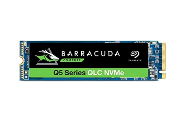 Seagate  BarraCuda Q5 SSD, 1 TB, Intern SSD, M.2 NVMe, PCIe Gen3 ×4, 3D QLC, för stationär eller bärbar dator (ZP1000CV3A001)
