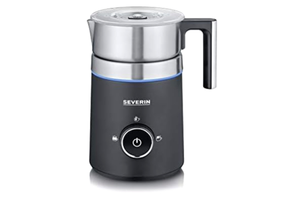Severin SEVERIN SPUMA 500 Induktionsmjölkskummaren, elektrisk mjölkskummaren utan brännskador, diskmaskinssäker mjölkskummaren, rostfritt stål borstat/matt svart, SM 3585