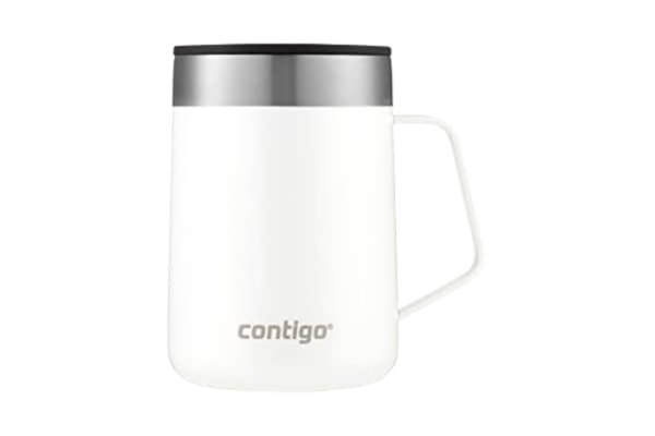 Contigo  Streeterville Desk Mug, isolerad kaffemugg med handtag i rostfritt stål, kaffemugg med lock, håller kaffe och te varmt i upp till 5 timmar, perfekt för kontor och hem, 410 ml