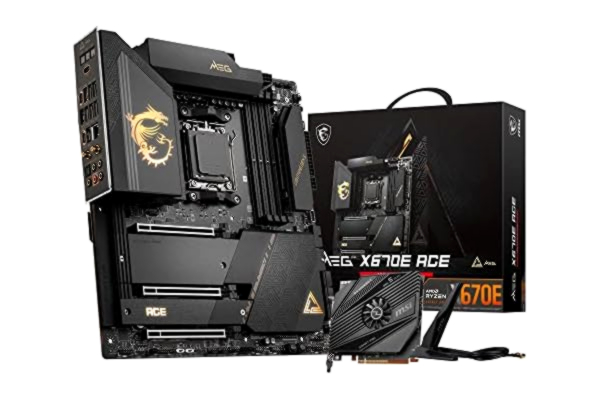 MSI  MEG X670E ACE moderkort, ATX – stöder AMD Ryzen 7000-seriens processorer, AM5-22 Duet Rail 90A Power Stage, DDR5 Memory Boost 6600+MHz/OC, 3 x PCIe 5.0 x16, 2 x M.2 Gen5, Wi-Fi 6E
